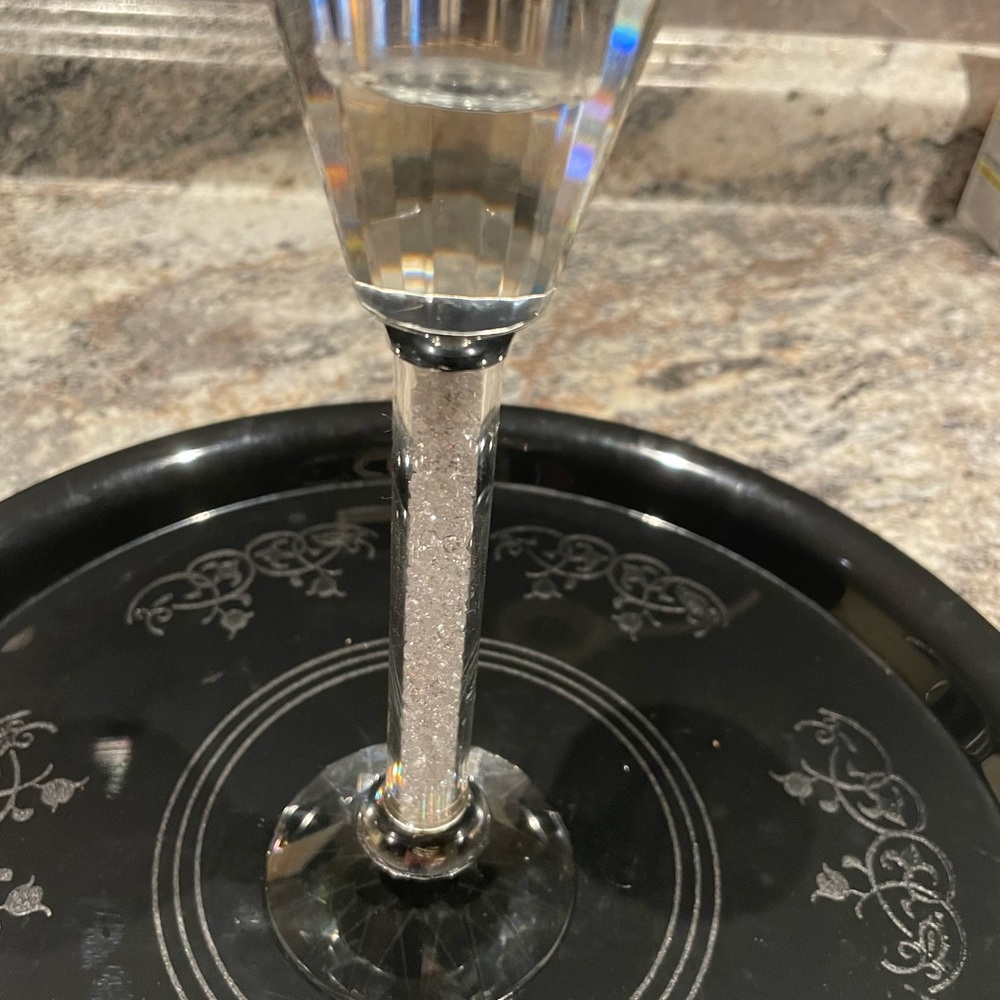 Elegant Crystal candle Holder with.